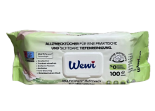 Вологі серветки для прибирання Wewi Універсальні Біле мило 100шт