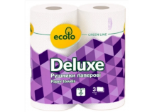 Рушники Паперові Ecolo Deluxe тришарові 2 шт
