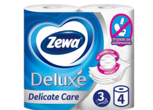 Туалетная бумага Zewa Deluxe белая трехслойная 4 рулона