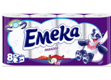 Туалетная бумага Emeka Paradise 3-слойная, 8 рулонов