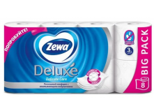 Туалетная бумага Zewa Deluxe белая 3 слоя 8 рулонов