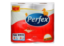 Туалетная бумага Perfex Pure White 3 слоя 4 рулона