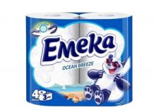 Туалетная бумага Emeka Ocean Breeze 3-слойная, 4 рулона