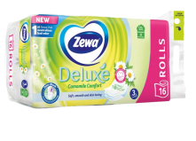 Туалетная бумага Zewa Deluxe Ромашка 3 слоя 16 рулонов