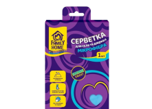 Салфетка из микрофибры Family Home для стекла и зеркал Shine 1 шт
