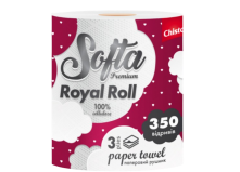 Бумажные полотенца Softa Royal Roll 3 слоя 350 отрывов