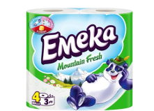 Туалетний папір Emeka Mountain fresh 3-шаровий, 4 рулона