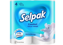 Туалетная бумага Selpak Comfort 2 слоя 4 рулона