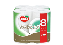 Туалетная бумага Ruta Selecta 3 слоя 8 шт