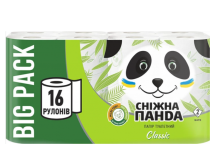 Туалетная бумага Снежная панда Classic 2 слоя 16 рулонов