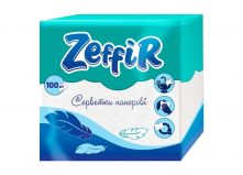 Салфетки бумажные Zeffir 1-слойные, 100 шт/уп