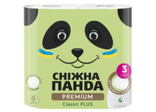 Туалетная бумага Снежная панда Premium 3 слоя 4 рулона