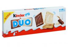 Шоколадно-молочное печенье Kinder Duo 150 г