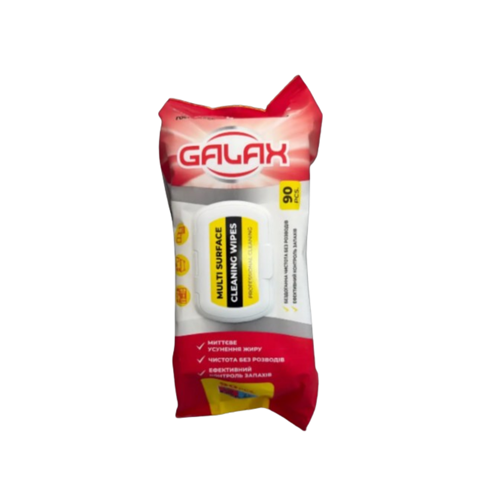 Вологі серветки Galax Multi Surface Cleaning Wipes 90 шт універсальні для очищення поверхонь