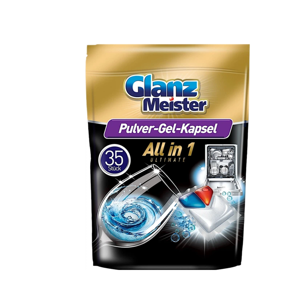 Капсулы для мытья посуды в посудомоечной машине Glanz Meister All in 1 Ultimate 12 г х 35 шт
