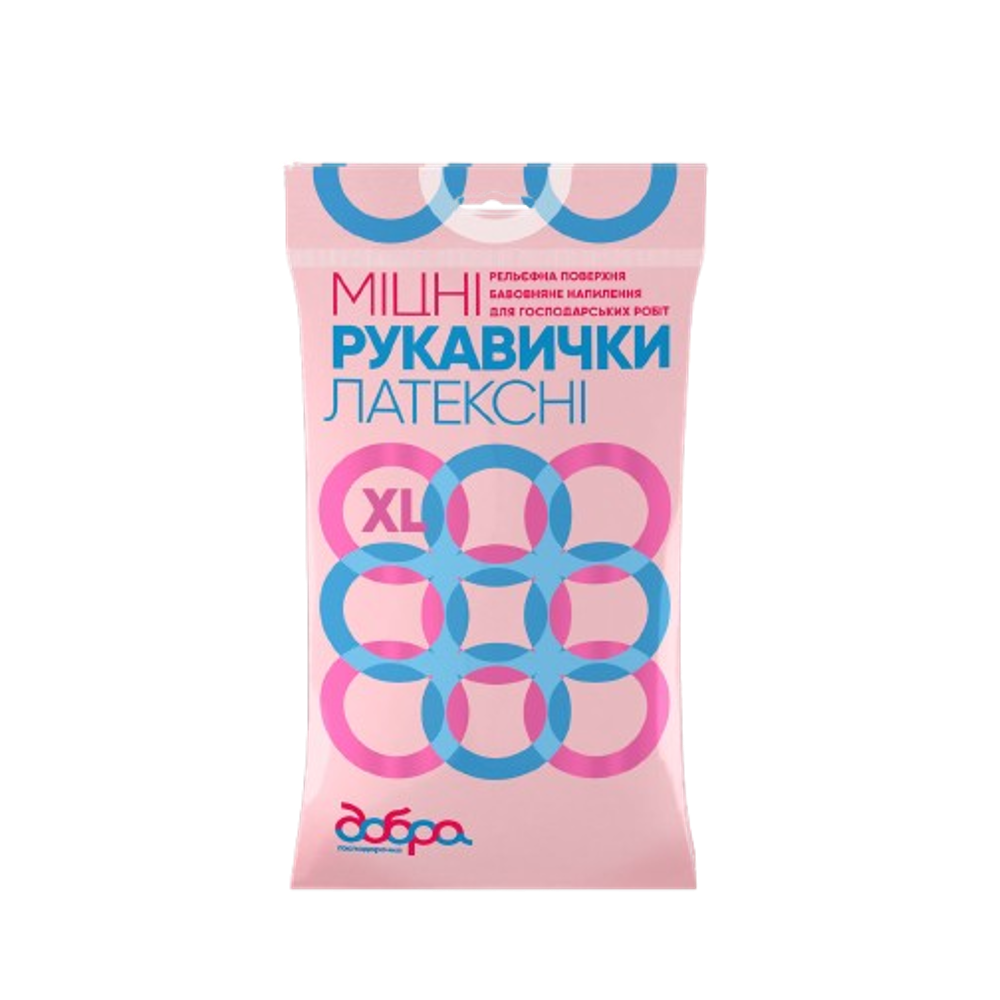 Перчатки хозяйственные Добрая Хозяйка крепкие латексные размер XL 1 пара