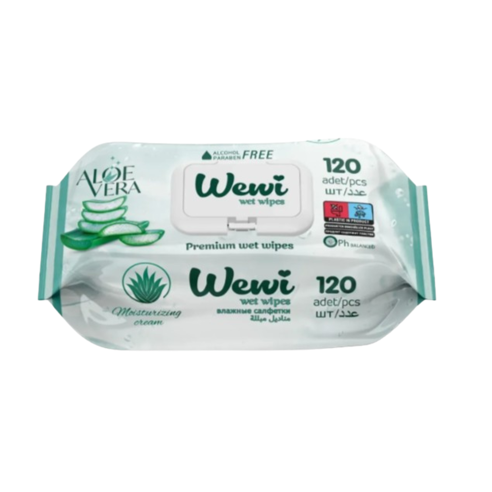 Влажные салфетки Wewi Алое вера 120шт