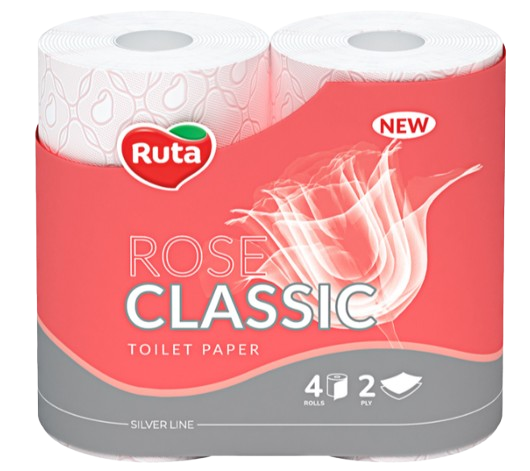 Туалетная бумага Ruta Classic Rose 2 слоя 4 рулона