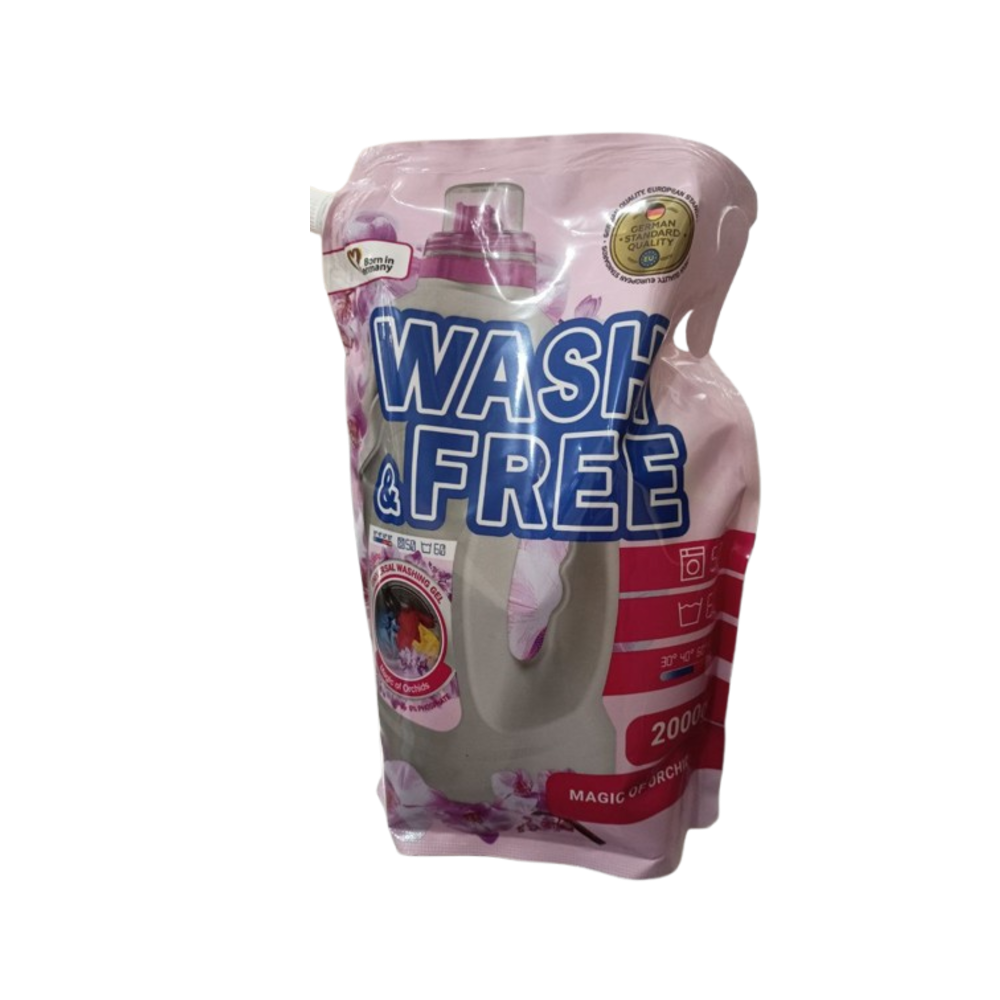 Рідкий засіб для прання Wash & Free універсальний Doupack Магія орхідей 2л