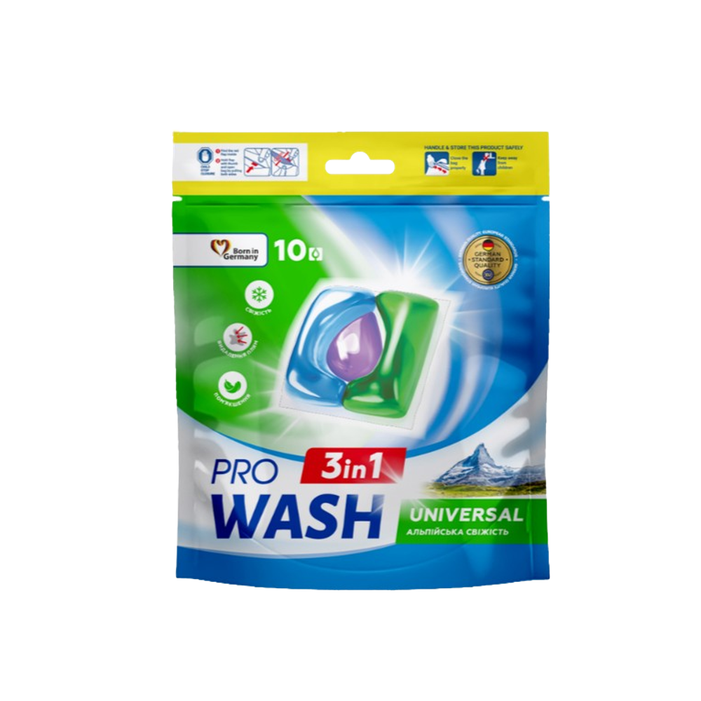 Капсули для прання Pro Wash Альпійська Свіжість 10 шт