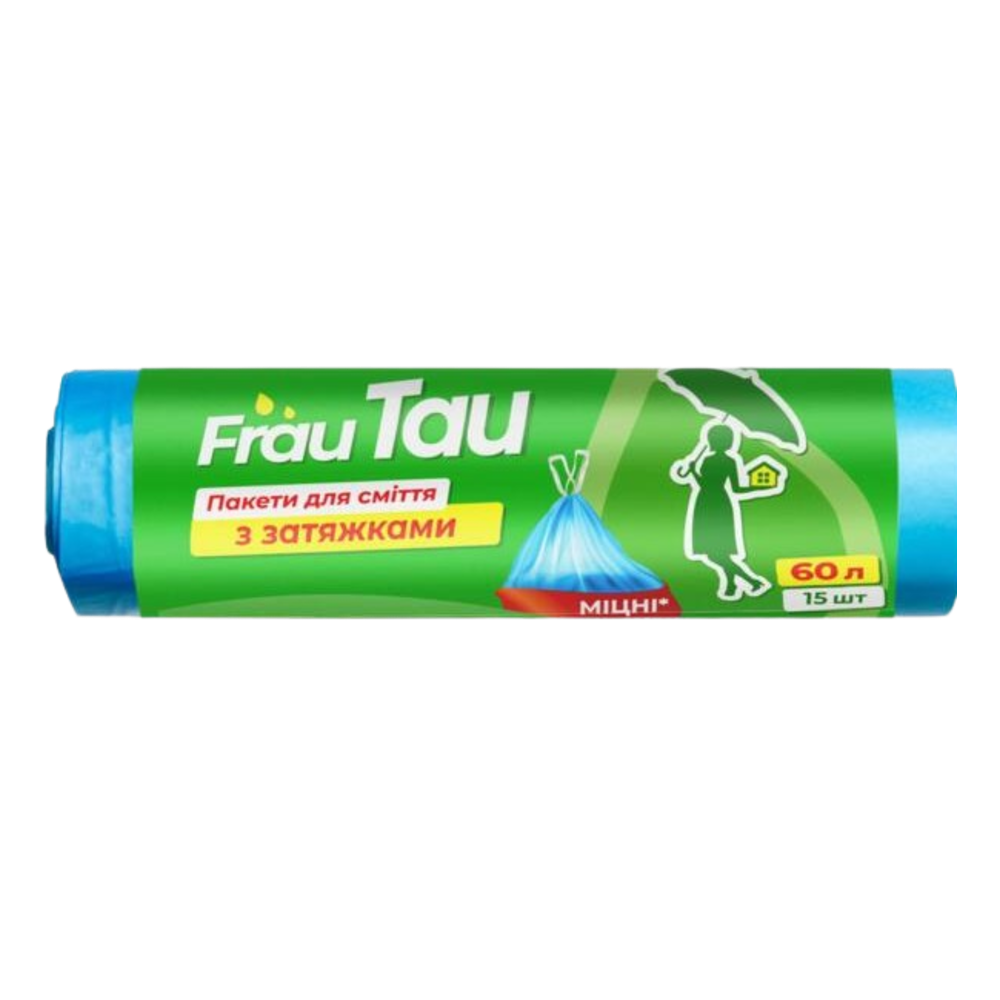 Пакеты для мусора Frau Tau с затяжками 60 л 15 шт