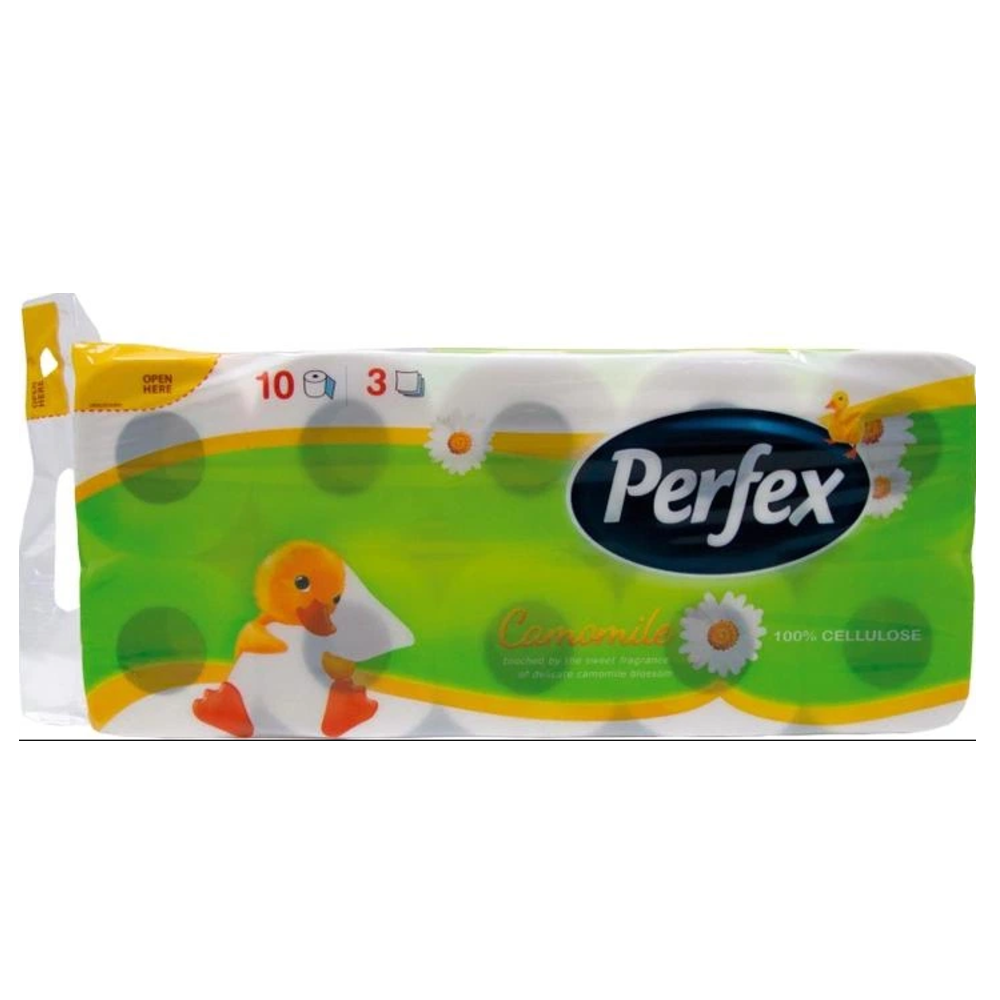 Туалетная бумага Perfex Ромашка 8+2 шт 3 слоя 120 листов