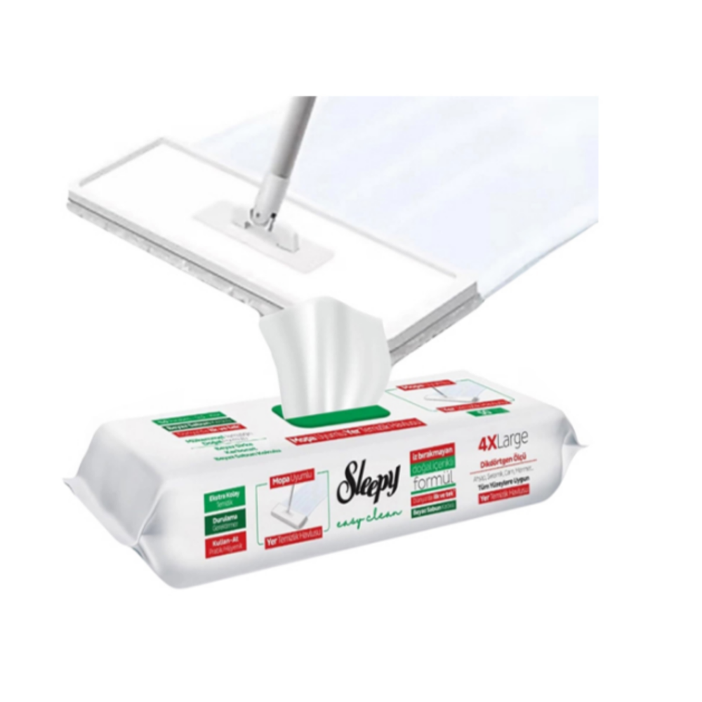 Вологі серветки для швабри Sleepy Easy Clean Bleach Mop з клапаном, 50шт