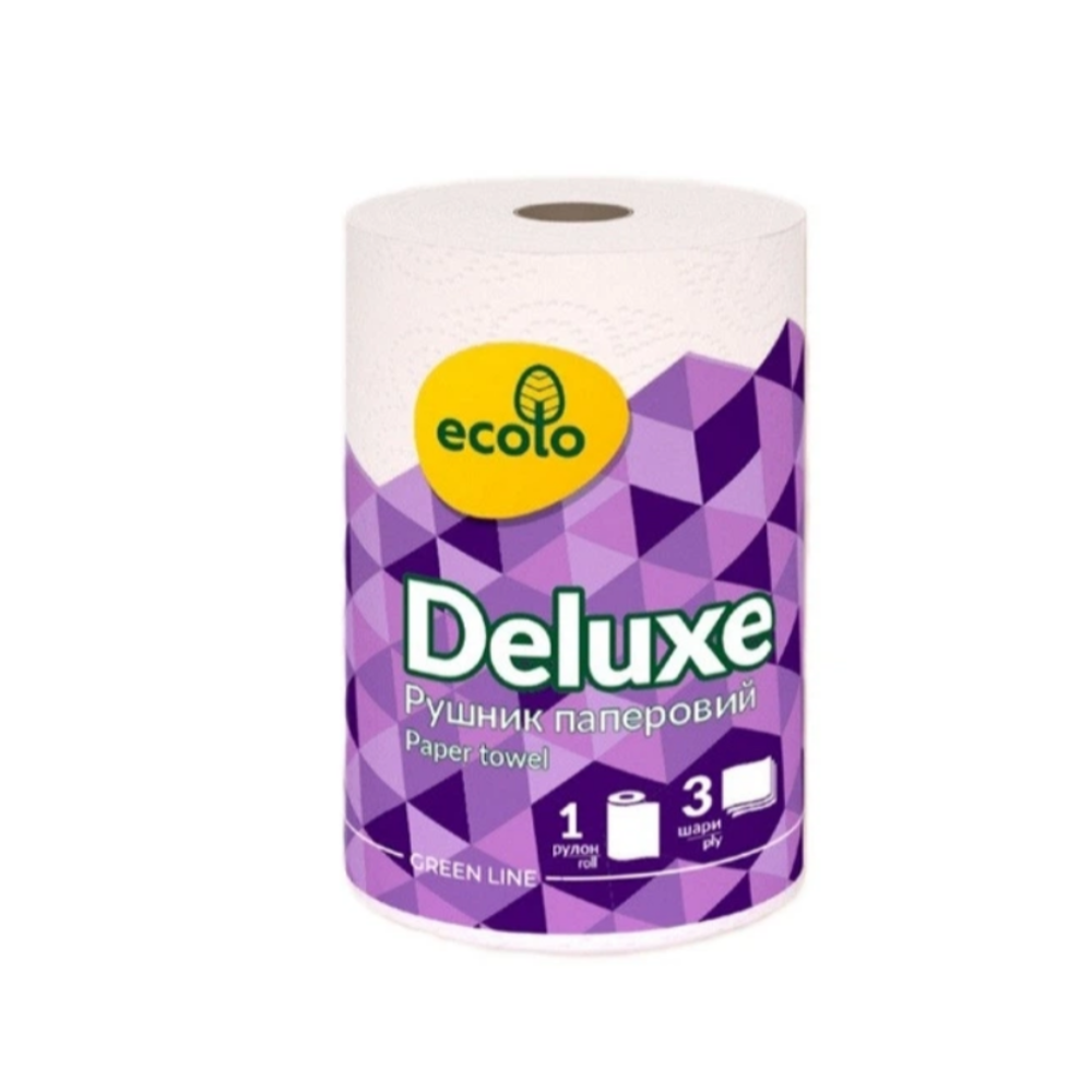 Рушник паперовий Ecolo Deluxe тришаровий 1 шт