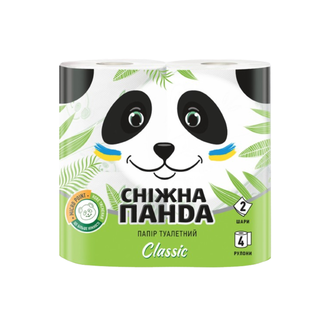 Туалетная бумага Снежная панда Clasic 2 слоя 4 рулона