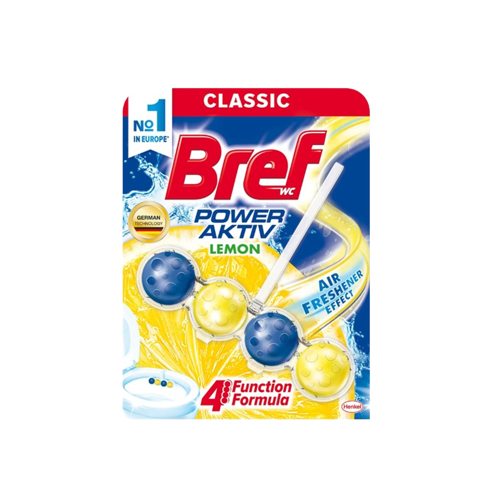 Твердий туалетний блок Bref Сила актив Лимон 50 г