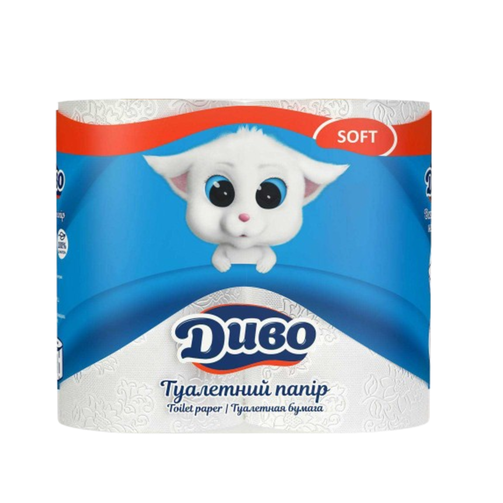 Туалетная бумага Диво Soft 2 слоя 4 рулона