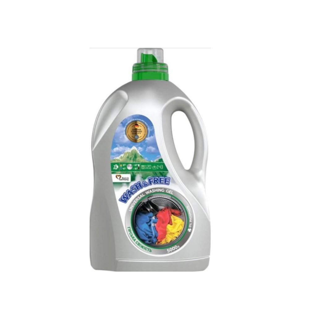Гель для прання WASH & FREE Універсальний Гірська свіжість 5 л