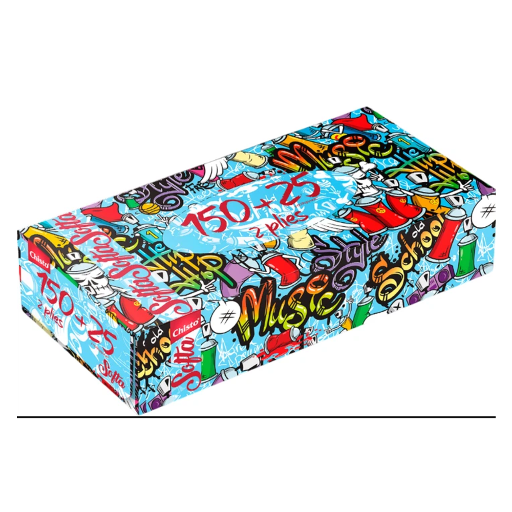 Cерветки косметичні Softa Chisto Graffiti Among Us  2 шара 150+25 шт