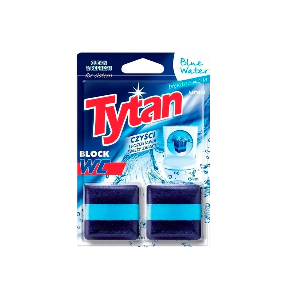 Туалетний ароматизатор Tytan Blue Water для зливного бачка в таблетках 2 х 50 г