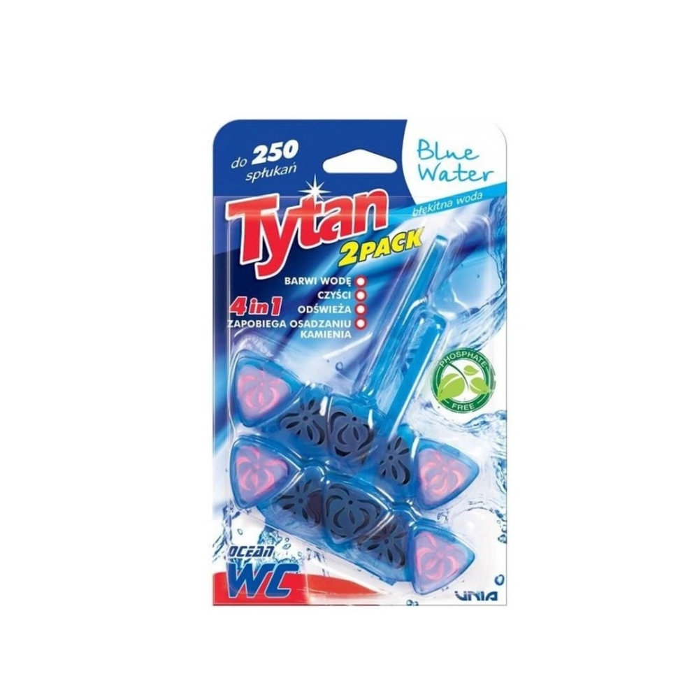 Чотирьохфазний туалетний ароматизатор Tytan Blue Water 4в1 2*40 г