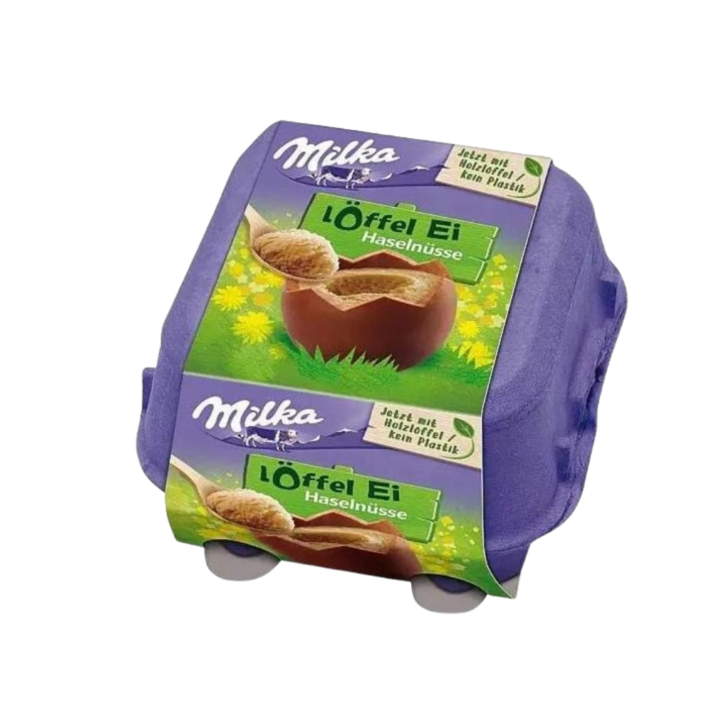 Шоколадные яйца Milka с молочно-сливочной начинкой 4 шт, 136 г