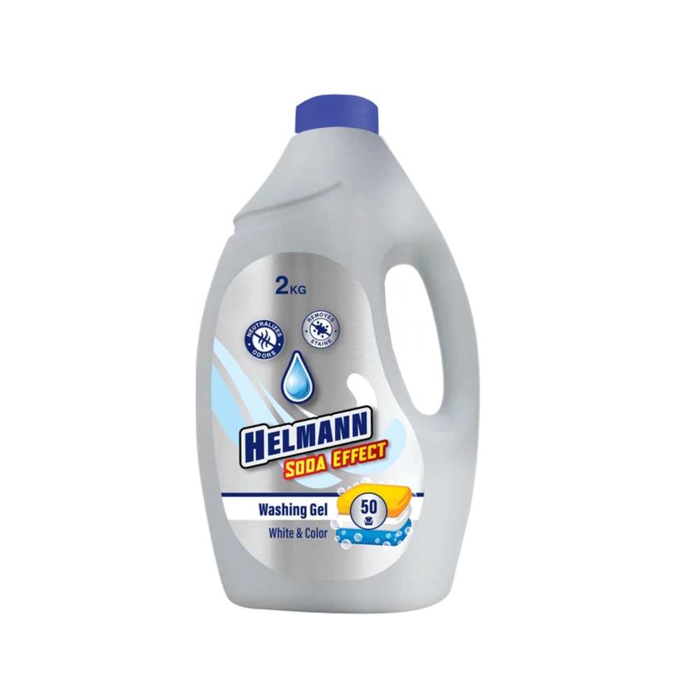 Засіб для прання рідкий Helmann Soda Effect для білих та кольорових речей 2 кг
