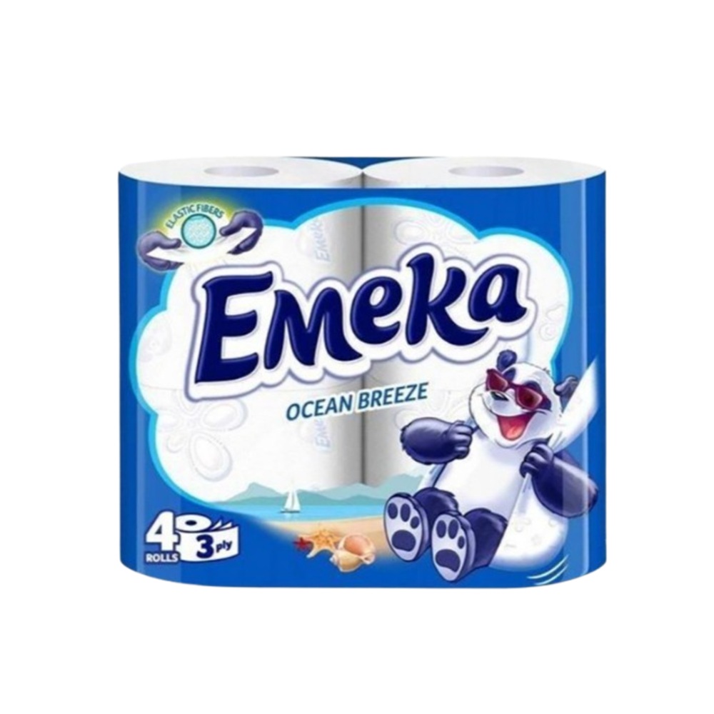Туалетная бумага Emeka Ocean Breeze 3-слойная, 4 рулона