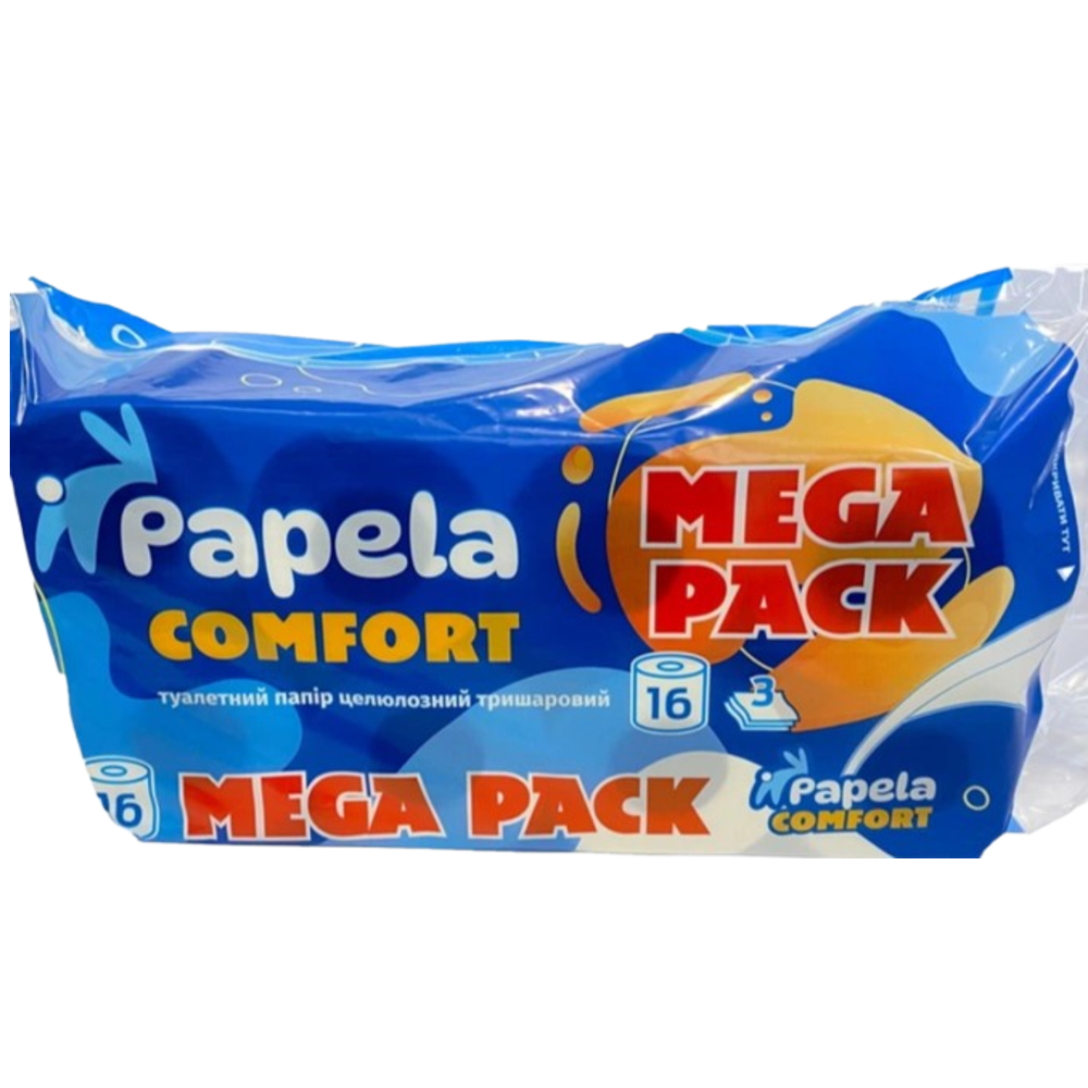 Туалетная бумага Papela Comfort 16 рулонов 3 слоя