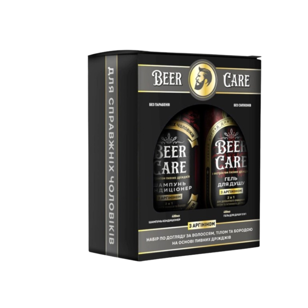 Набір косметики для догляду Beer Care Аргінін Гель для душу 2в1 400 мл + Шампунь-кондиціонер 400 мл