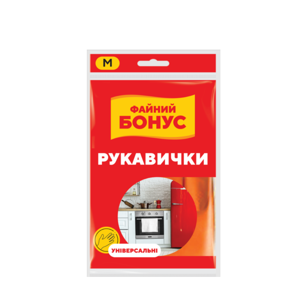 Рукавички латексні Файний Бонус розмір М 1 пара