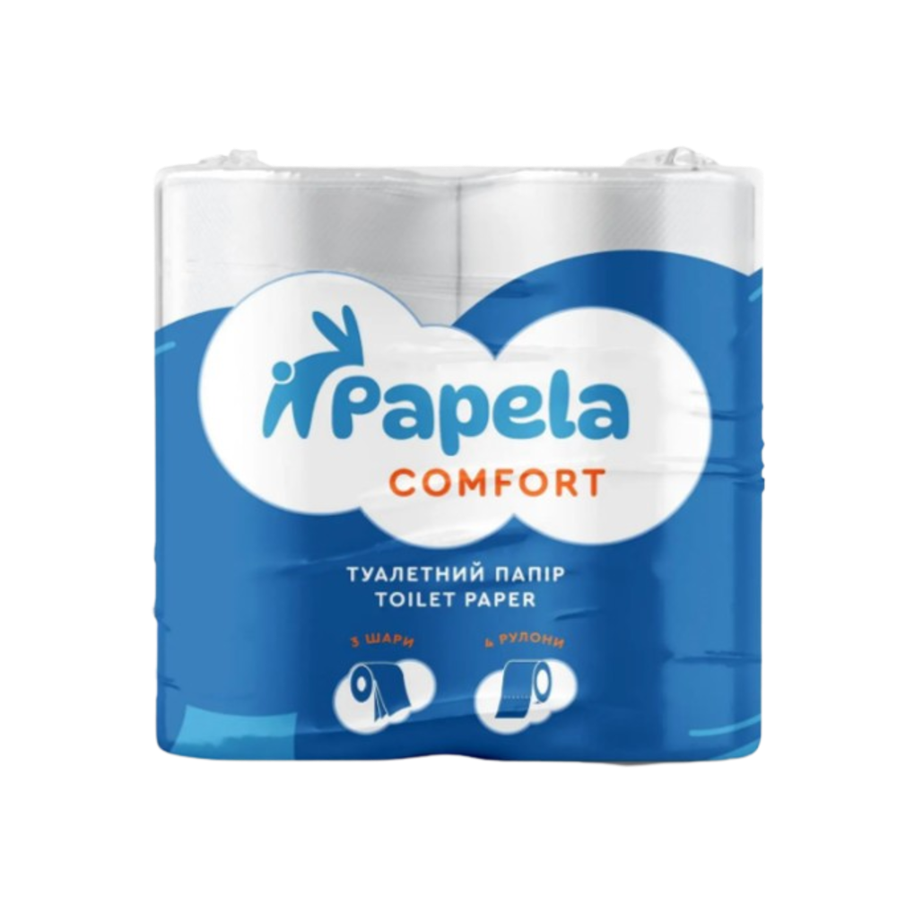 Туалетная бумага Papela Comfort 4 рулона 3 слоя