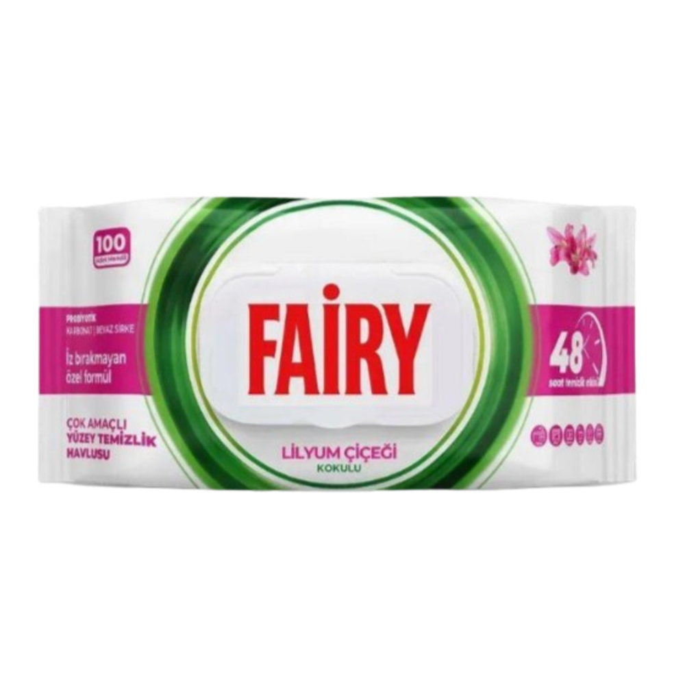 Вологі серветки для прибирання Fairy Lily – універсальні, без хлору, з ароматом лілії 100 шт✔️ Купити в Одесі