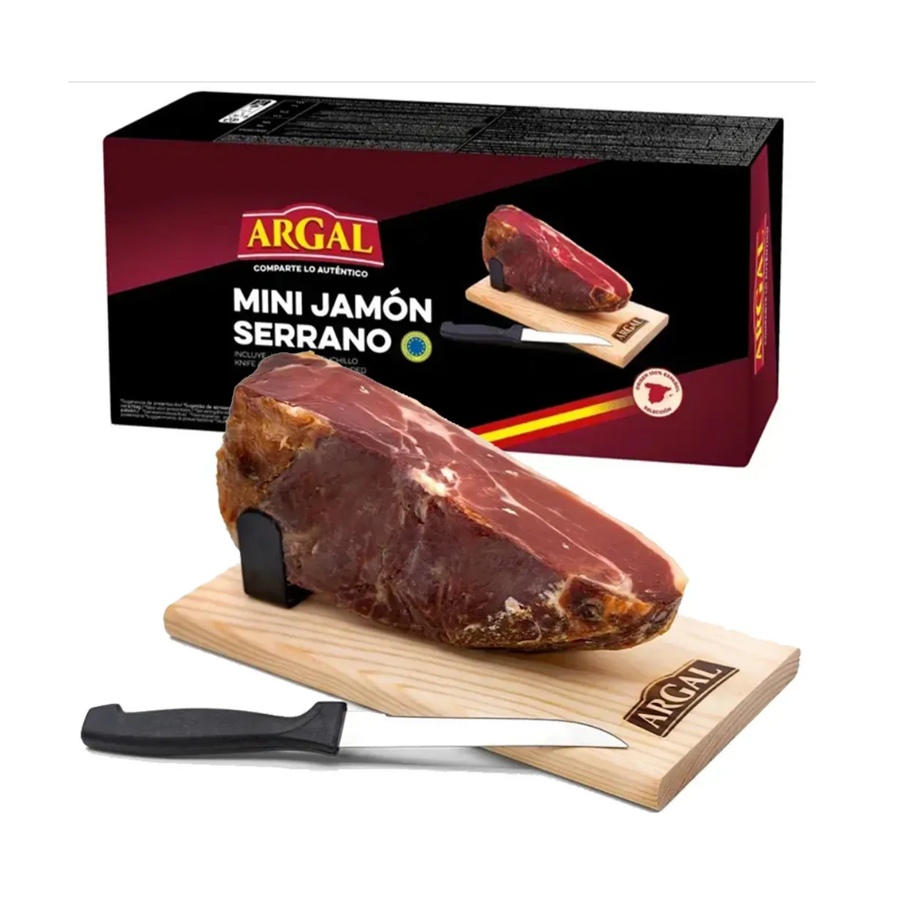 Хамон Mini Jamon Serrano ARGAL с подставкой и ножом в подарочной упаковке 1кг