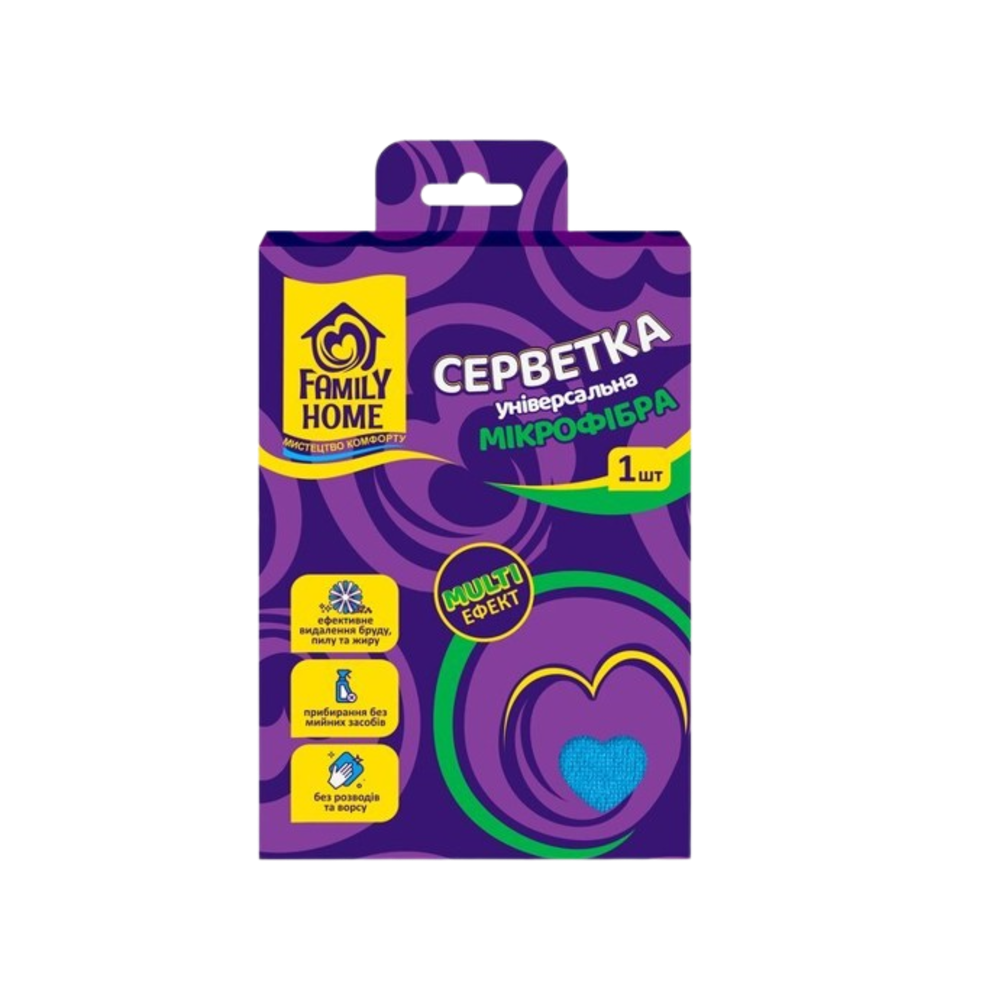 Серветка з мікрофібри Family Home універсальна Multi 1 шт