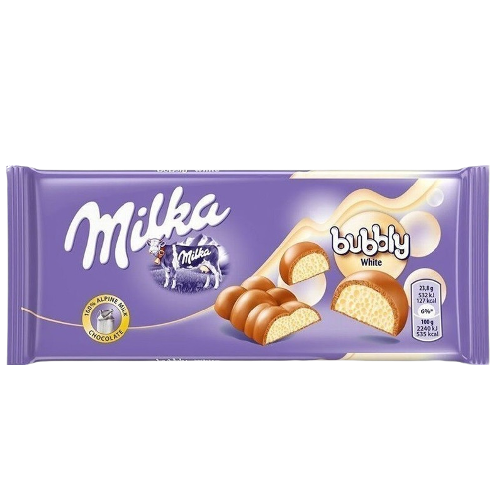 Шоколад Milka Bubbly White Milk Chocolate 95 г
