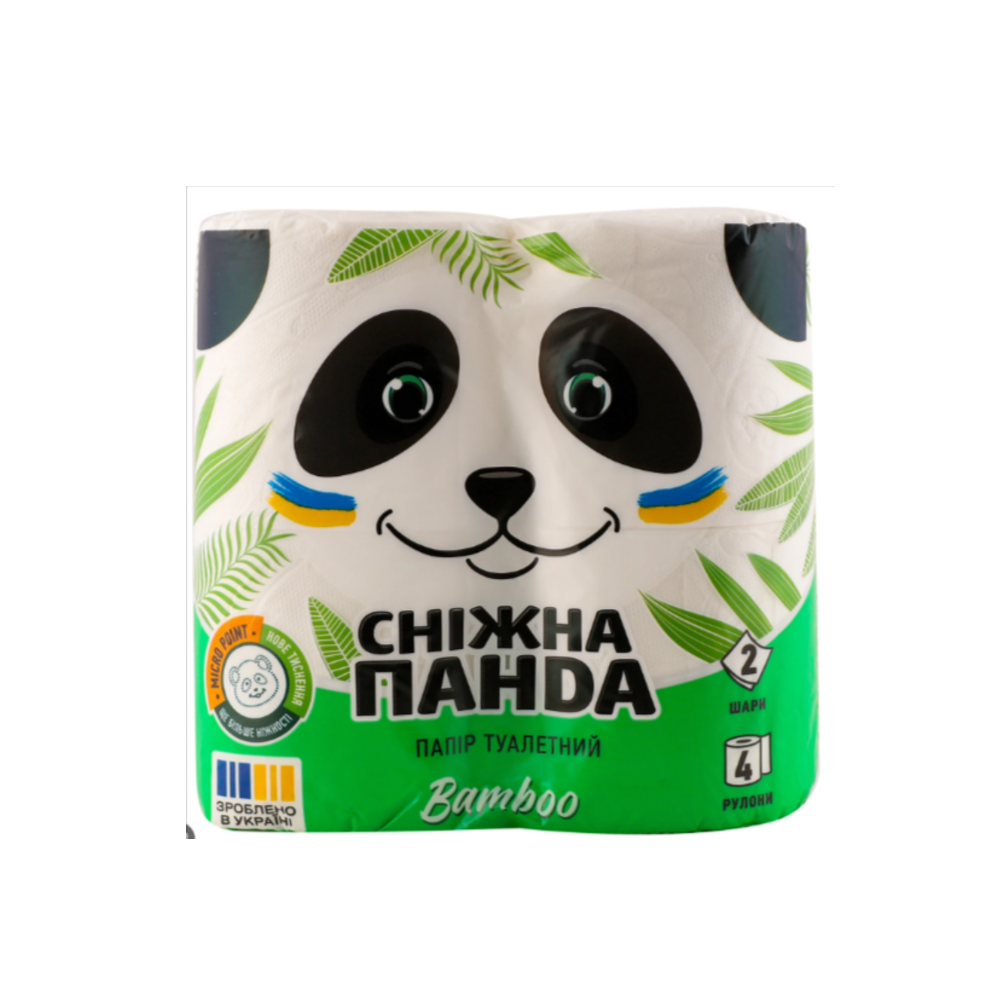 Туалетная бумага Снежная Панда Bamboo 2-х шаровая 4шт