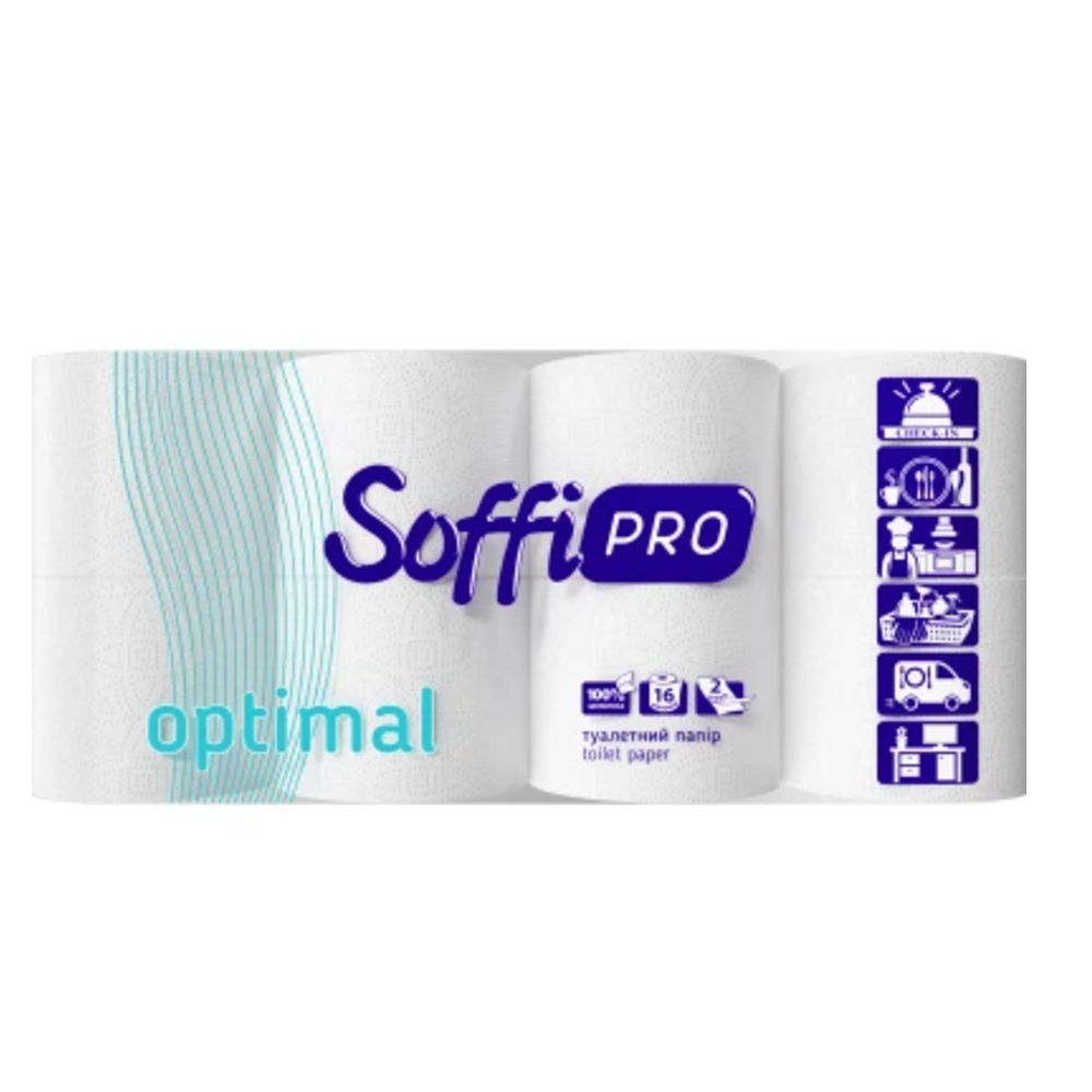 Туалетная бумага SoffiPRO Optimal 2 слоя 16 рулонов