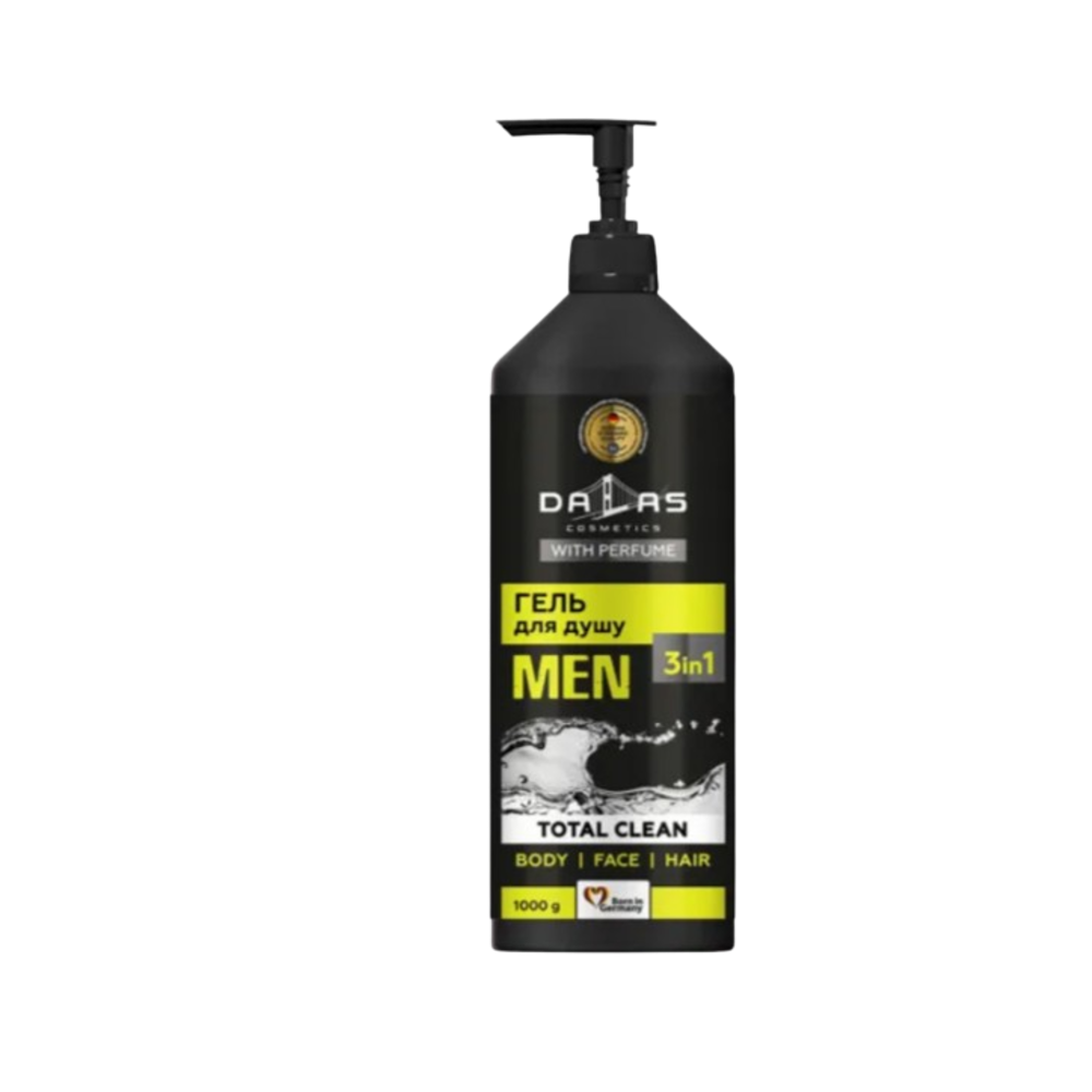 Чоловічий шампунь-гель для душу Dalas Cosmetics Total Clean 3в1 1000 г