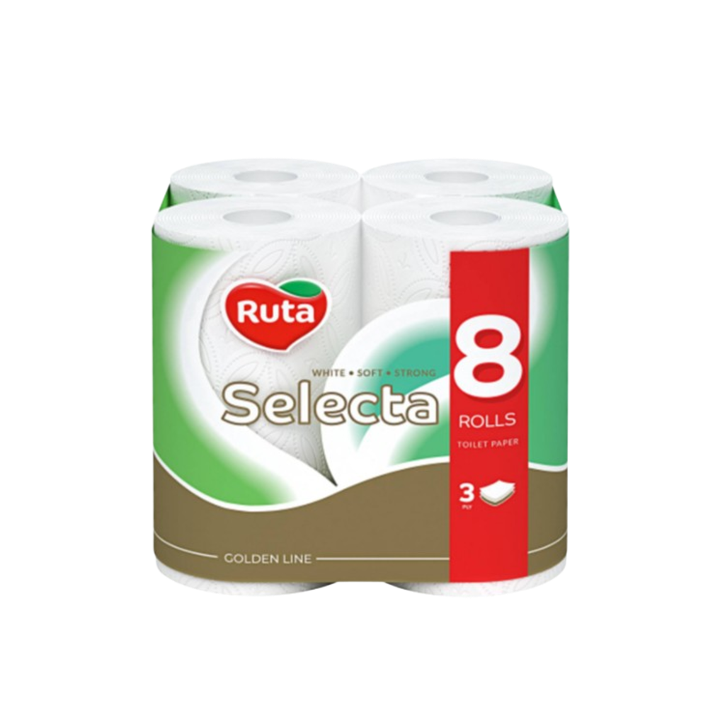 Туалетная бумага Ruta Selecta 3 слоя 8 шт
